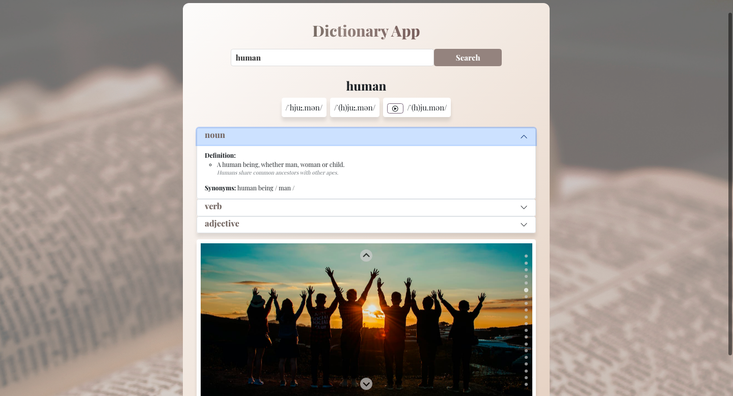 Dictionary project